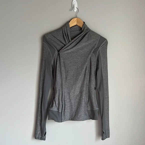Lululemon Heather Gray Bhakti Double Zipper Yoga Jacket - Picture 2 of 12